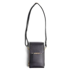 Pochette téléphone simple zip polyuréthane et métal