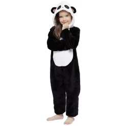 Poncho panda noir et blanc 10/12 ans
