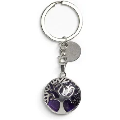 Porte clé avec médaillon arbre de vie - 3 coloris