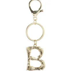 Porte clé lettre alphabet dorée