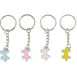 Porte clé pièce de puzzle x 4