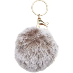 Porte clé pompon bicolore