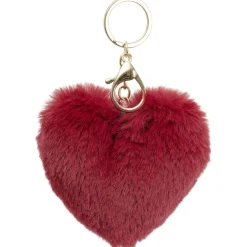 Porte clé pompon forme coeur L11xH8cm