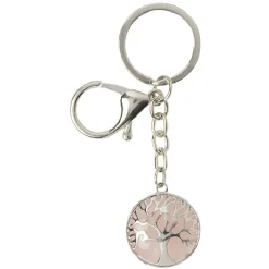 Porte clés arbre de vie en métal rose
