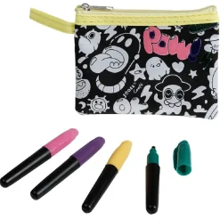 Porte monnaie à colorier + 4 feutres