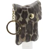 Porte-clé distributeur de gel hydroalcoolique motif léopard