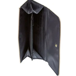 Portefeuille rectangulaire femme en simili avec fermeture rabat