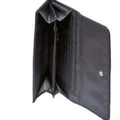 Portefeuille rectangulaire femme effet croco avec fermeture rabat