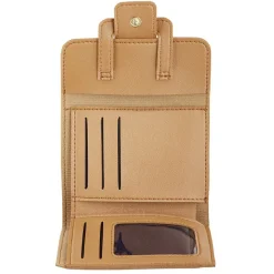 Porte-monnaie simili marron uni