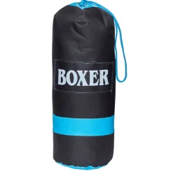 Punching ball avec paire de gant bleu et noir