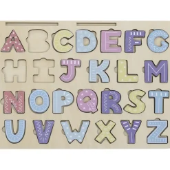 Puzzle alphabet & Cartes en bois certifié FSC® 58 pièces