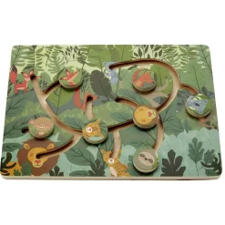 Puzzle labyrinthe animaux en bois