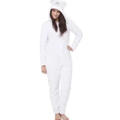 Pyjama combinaison ours gris blanc femme Taille M