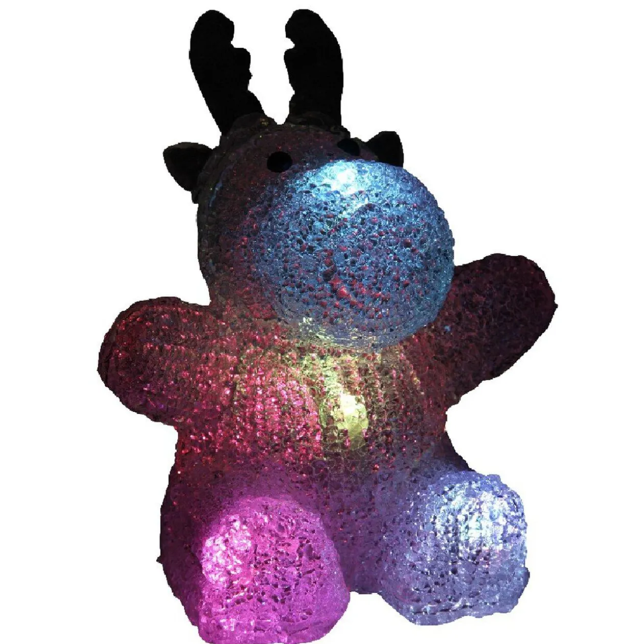 Renne lumineux multicolore h. 17 cm