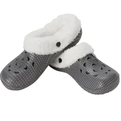 Sabot Hipps femme hiver fourré gris et blanc 36/37