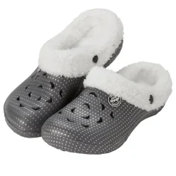 Sabot Hipps femme hiver fourré gris et blanc 36/37