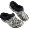 Sabot Hipps fourré imprimé léopard noir et blanc 36/37