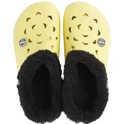 Sabot Hipps fourrés femme hiver bicolore jaune/noir 36/40