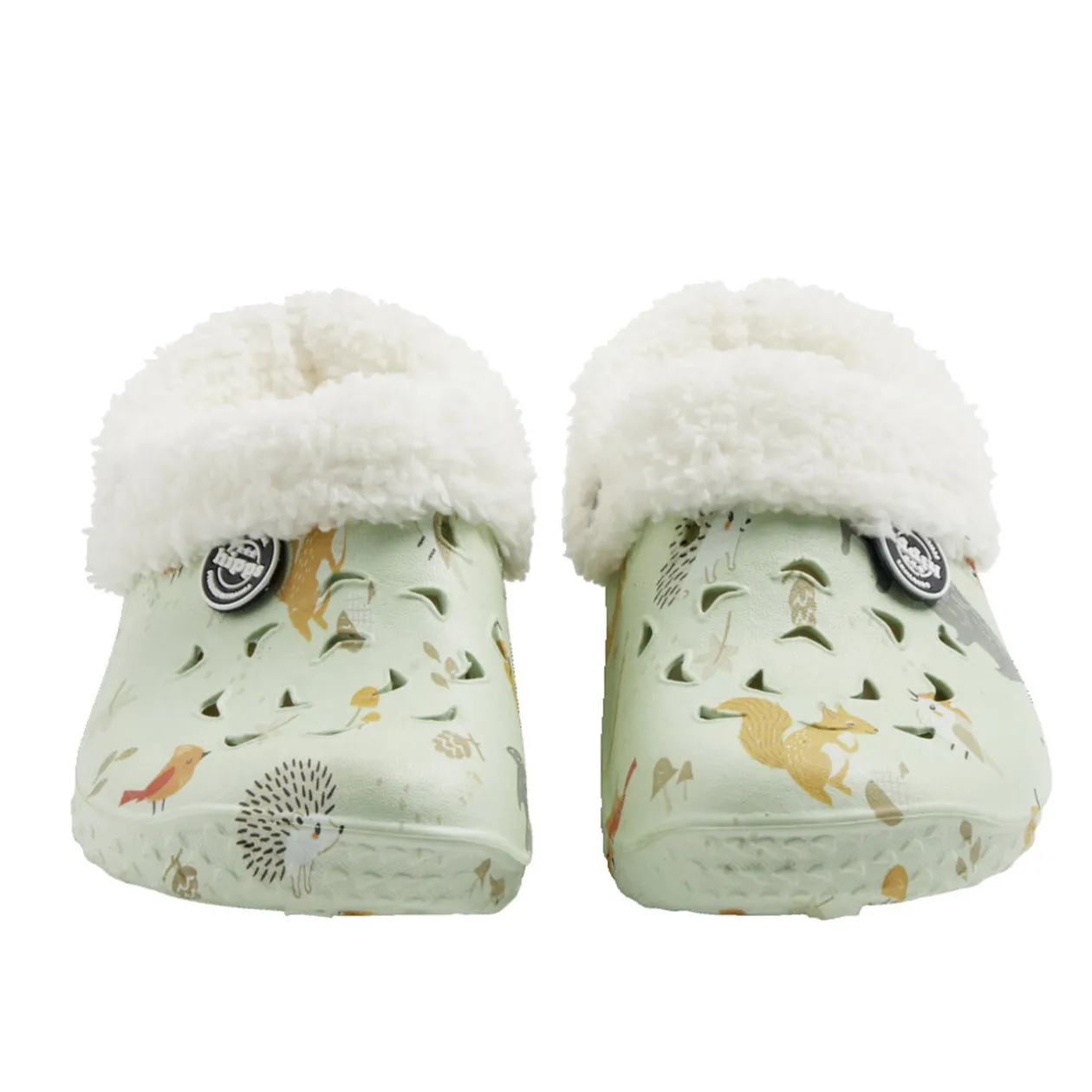 Sabots enfant Hipps fourrés bleu ciel motifs animaux T28/29