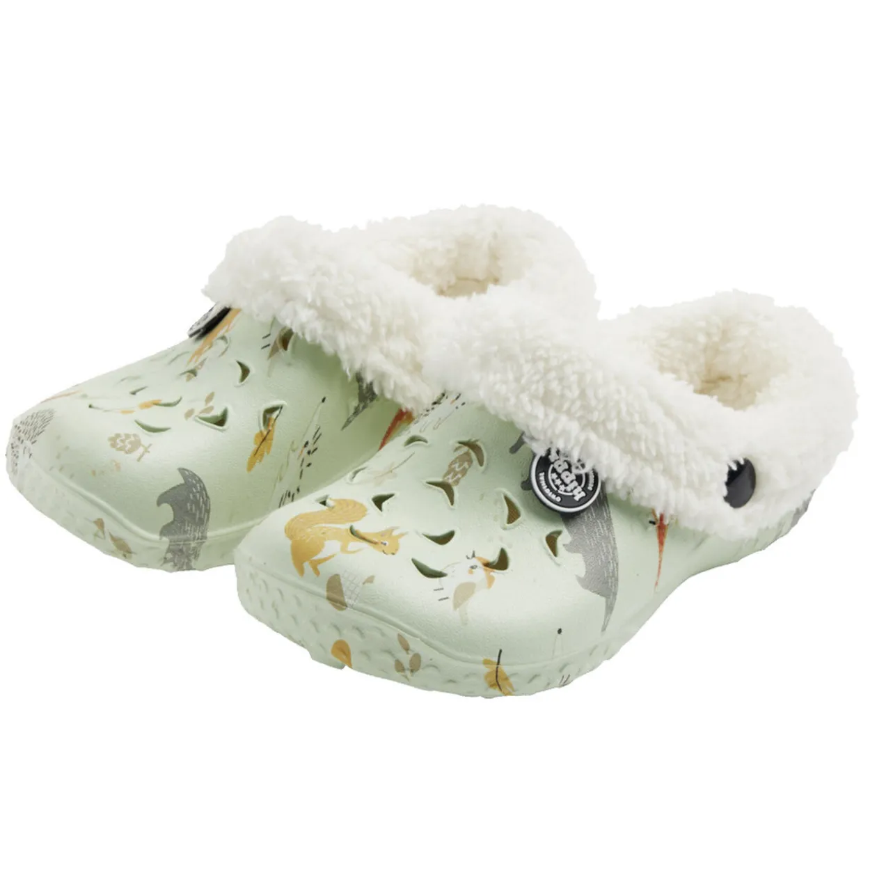 Sabots enfant Hipps fourrés bleu ciel motifs animaux T28/29
