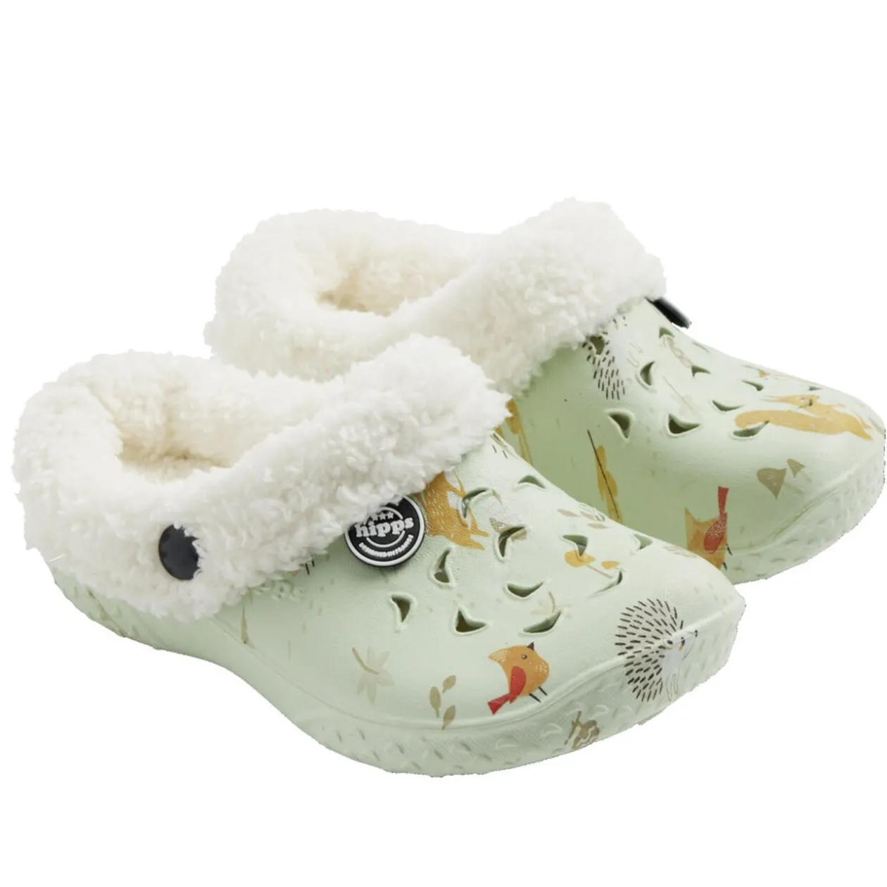 Sabots enfant Hipps fourrés bleu ciel motifs animaux T26/27