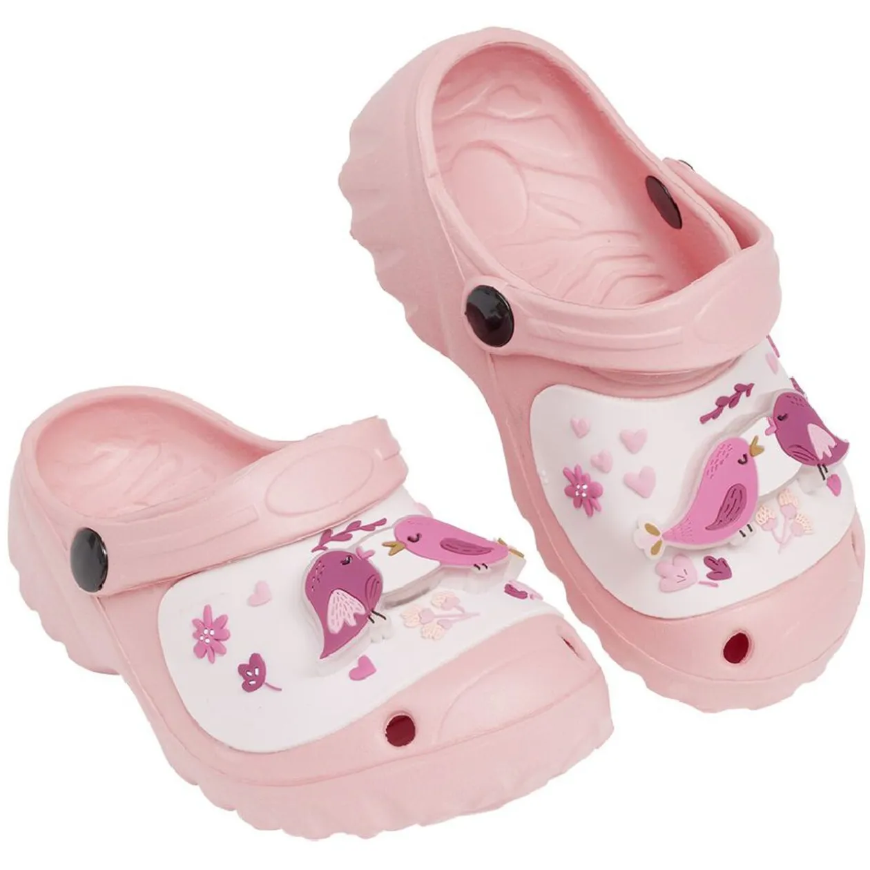 Sabots Enfant plastique rose motif oiseau T24/29