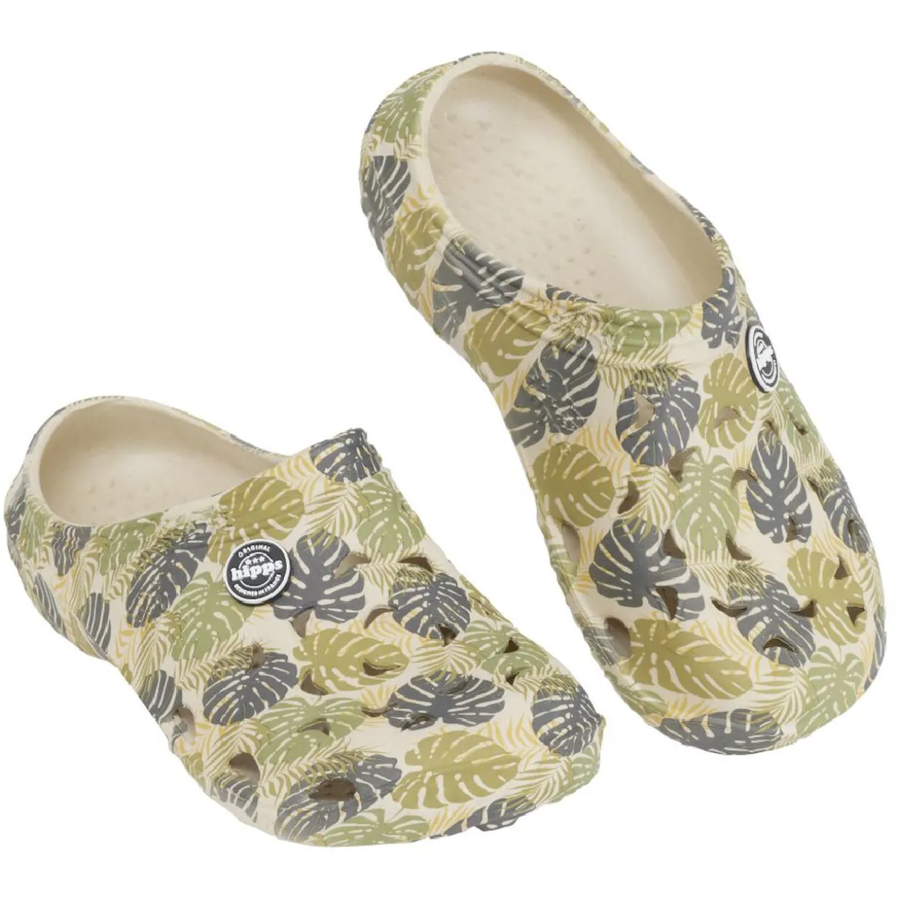 Sabots Hipps Junior plastique vert imprimé feuille monstera T33/34