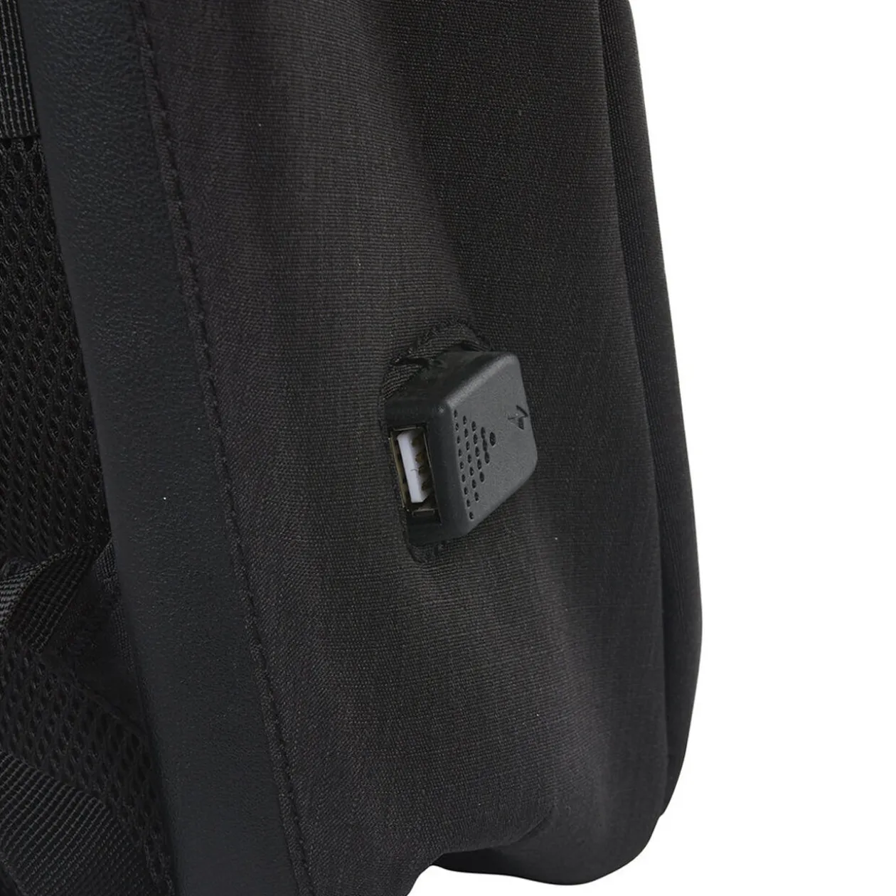 Sac à dos antivol avec port USB intégré uni noir