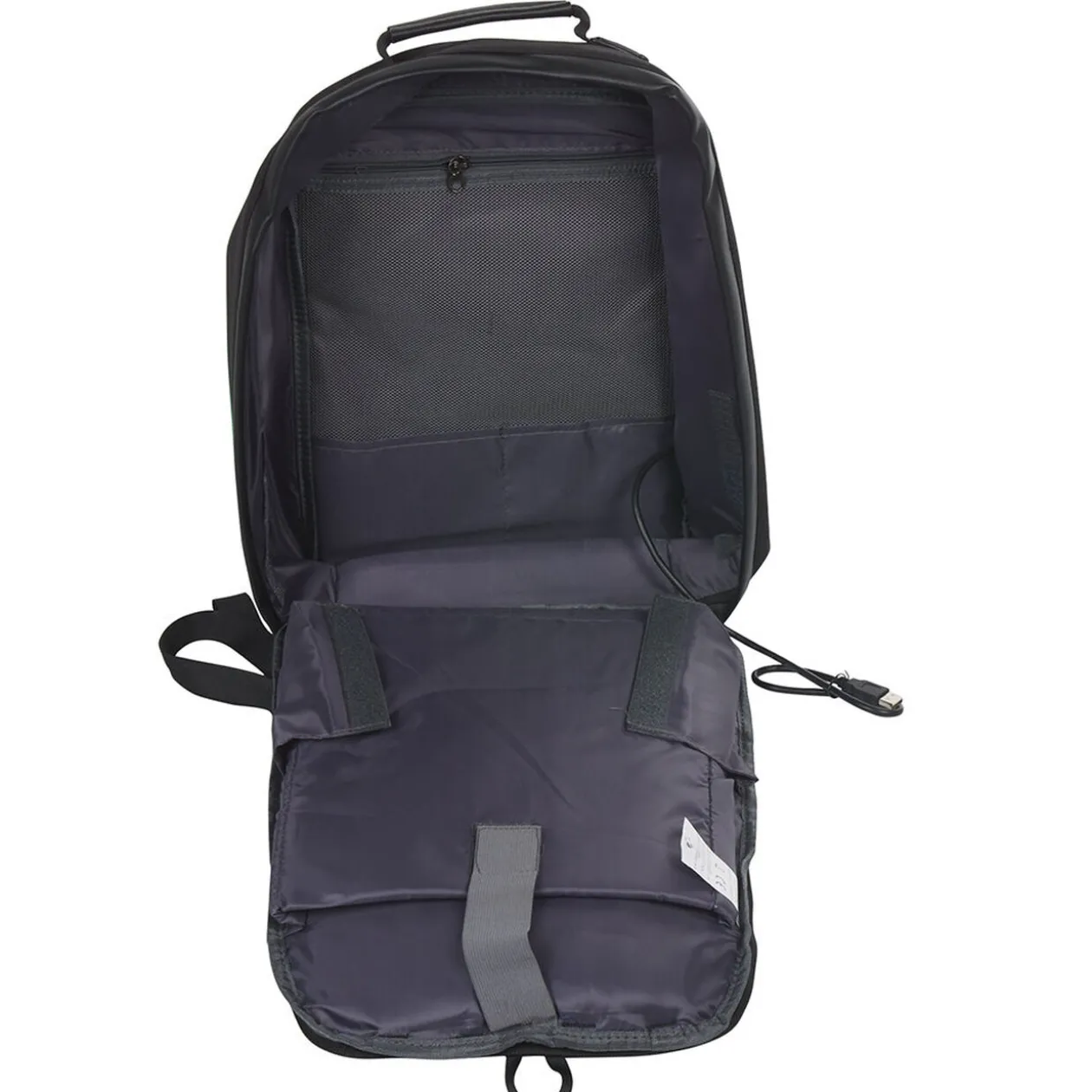 Sac à dos antivol avec port USB intégré uni noir