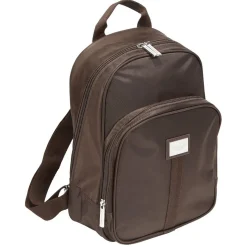 Sac à dos marron 2 compartiments zippés