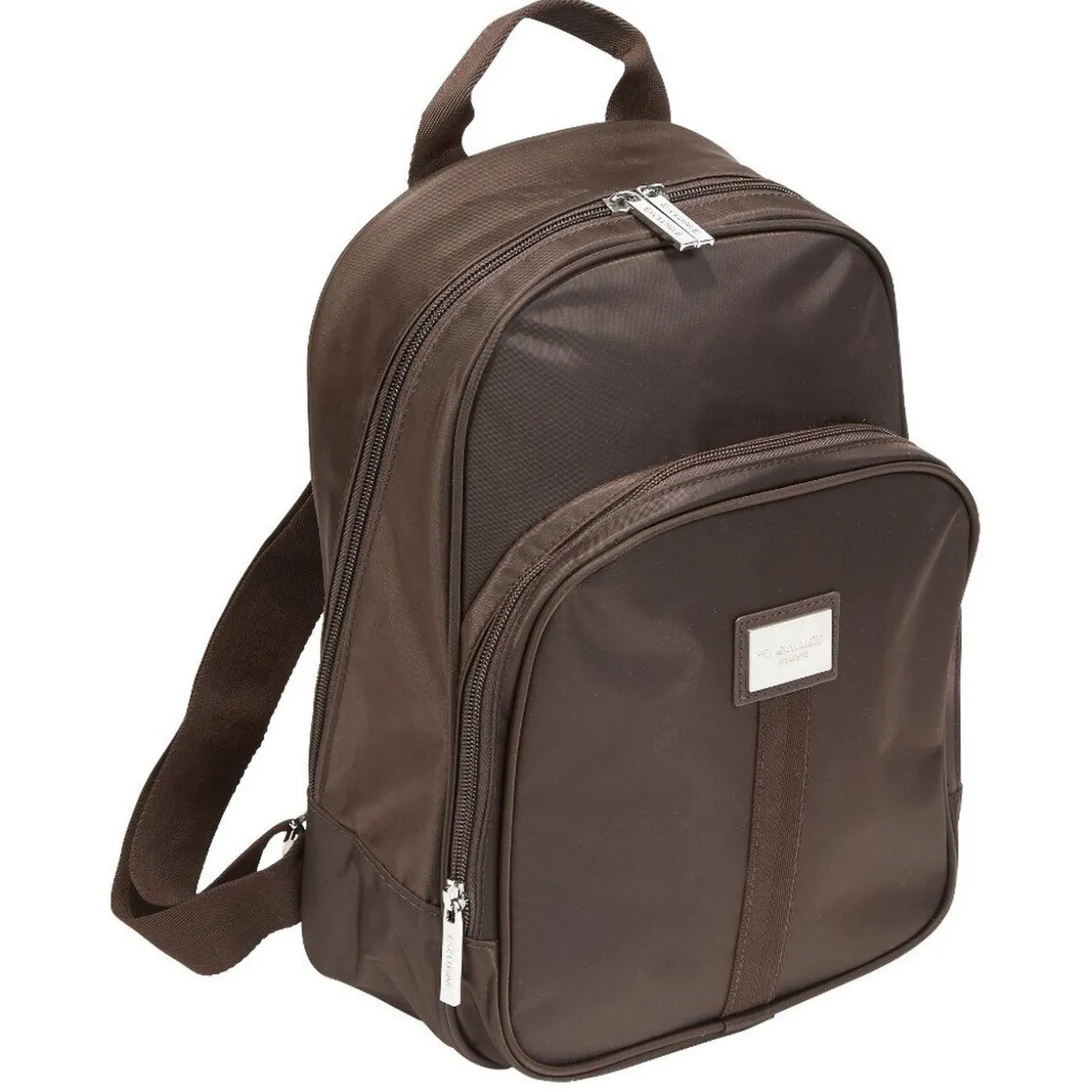 Sac à dos marron 2 compartiments zippés