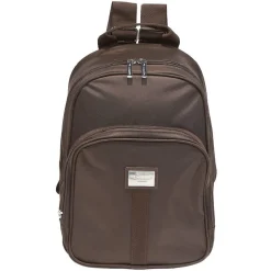 Sac à dos marron 2 compartiments zippés