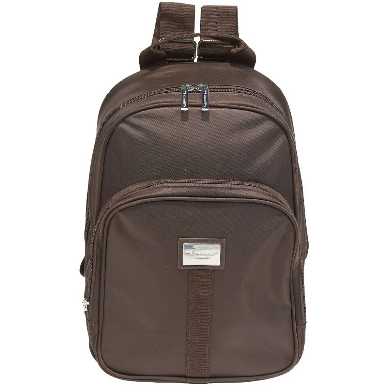 Sac à dos marron 2 compartiments zippés