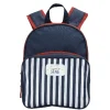 Sac à dos maternelle bleu rouge avec rabat rayé blanc bleu