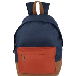 Sac à dos maternelle effet simili bleu rouge marron