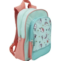 Sac à dos maternelle motif licorne arc-en-ciel rose et bleu