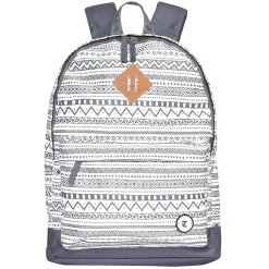 Sac à dos motif ethnique gris et blanc