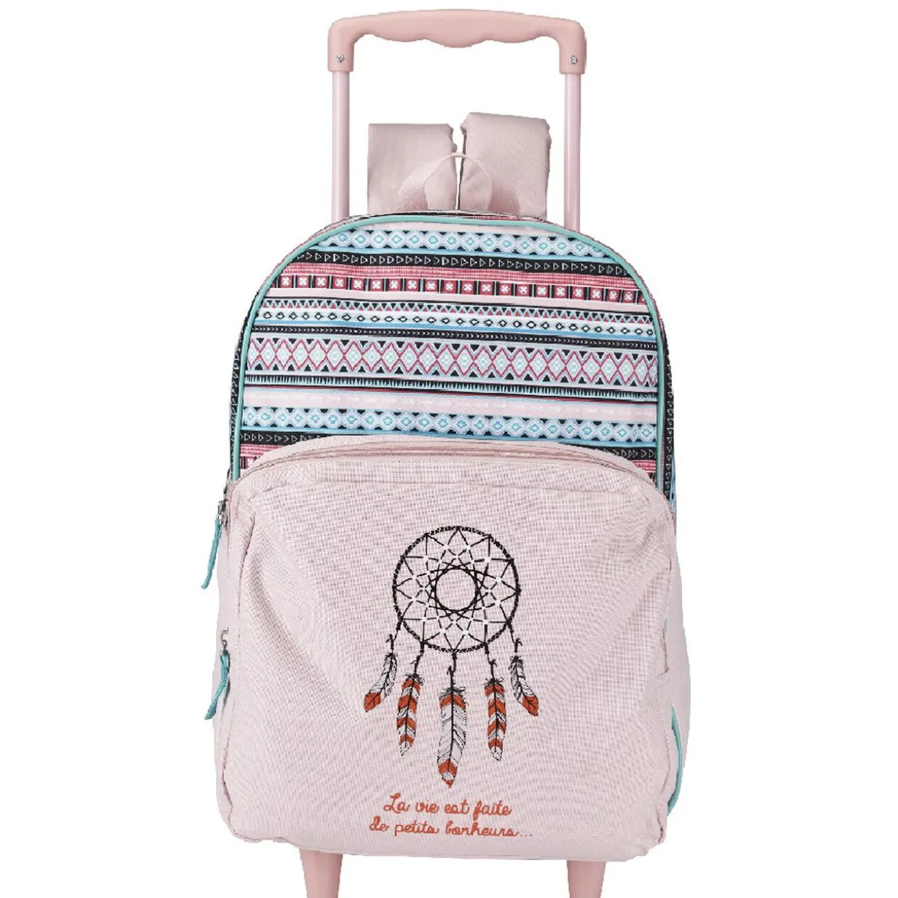 Sac à dos trolley primaire rose design attrape rêve