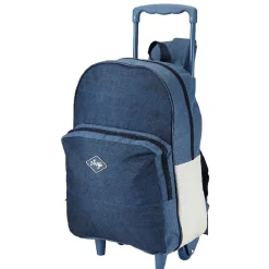 Sac à dos trolley primaire bleu effet jean vintage