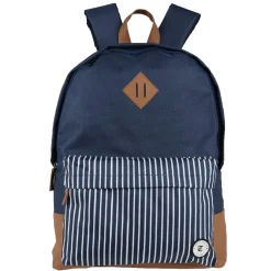 Sac à dos Tucson bi-matière bleu simili marron