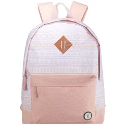 Sac à dos Tucson design frise géométrique rose pâle et blanc