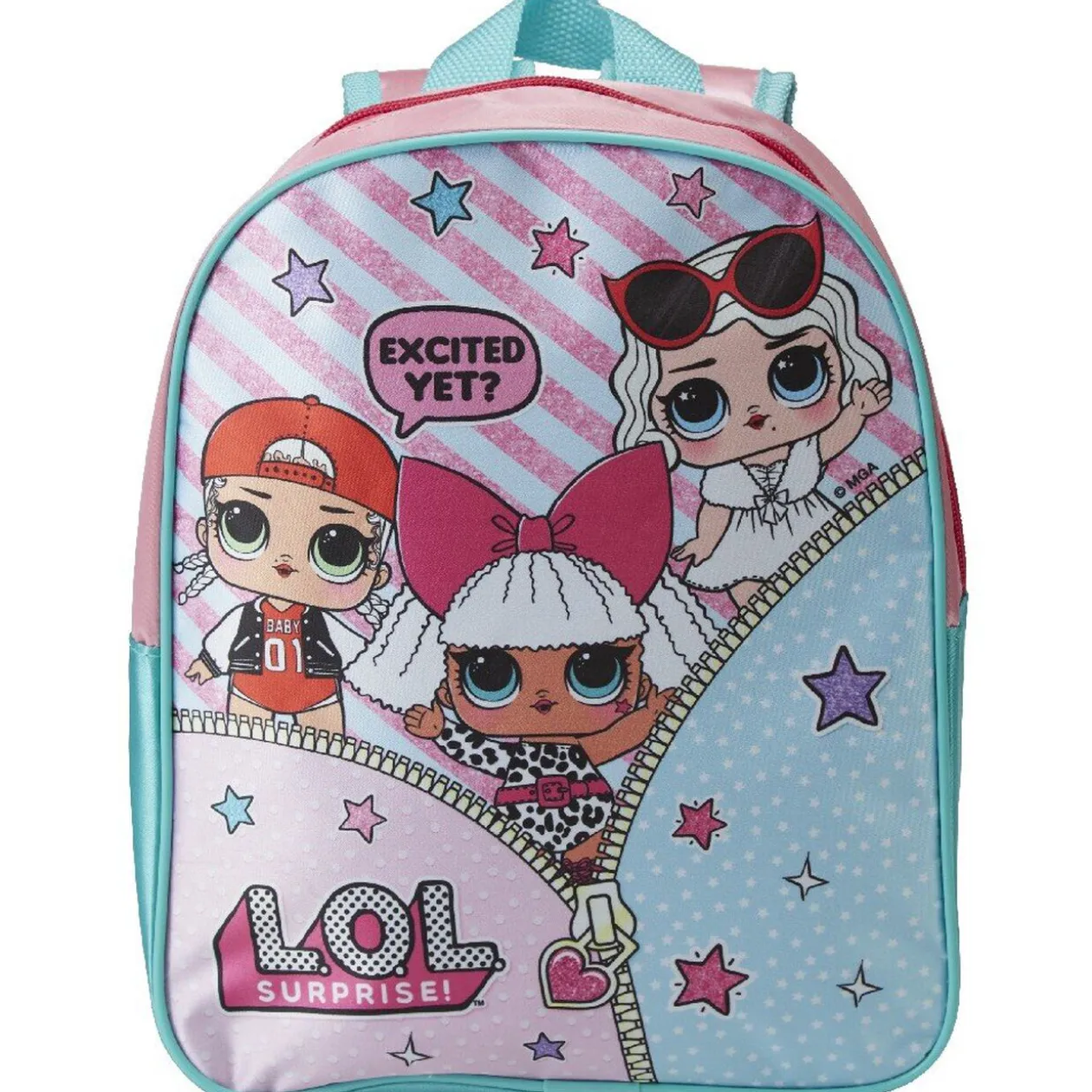 Sac à goûter LOL motifs étoilés roses et bleus