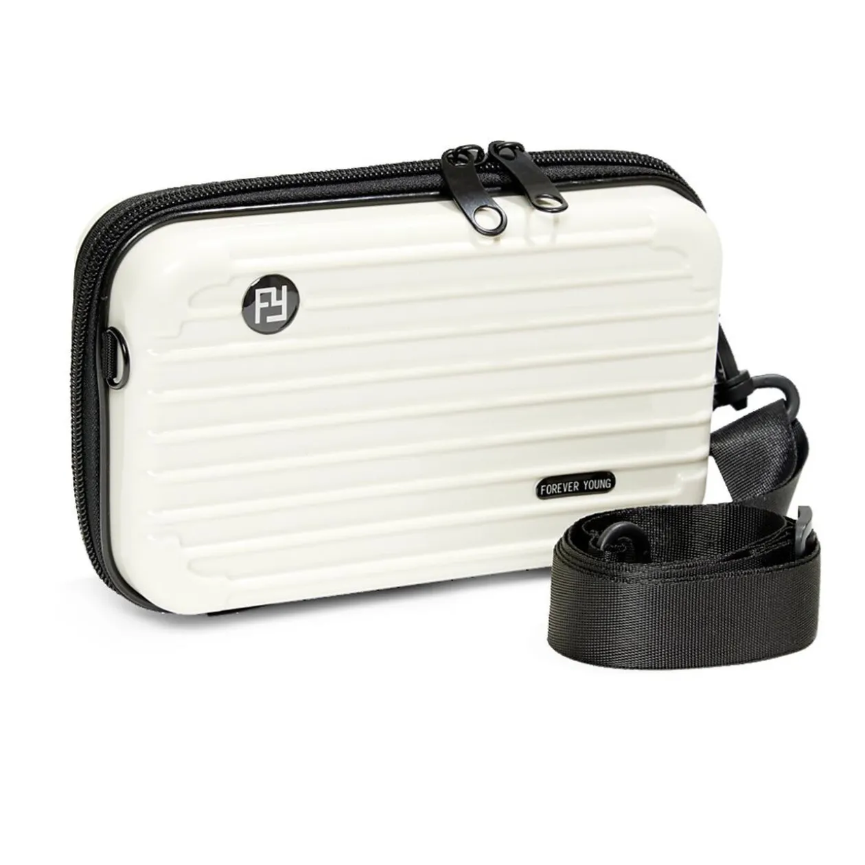 Sac à main valise avec bandoulière amovible noir 18x7xH11cm