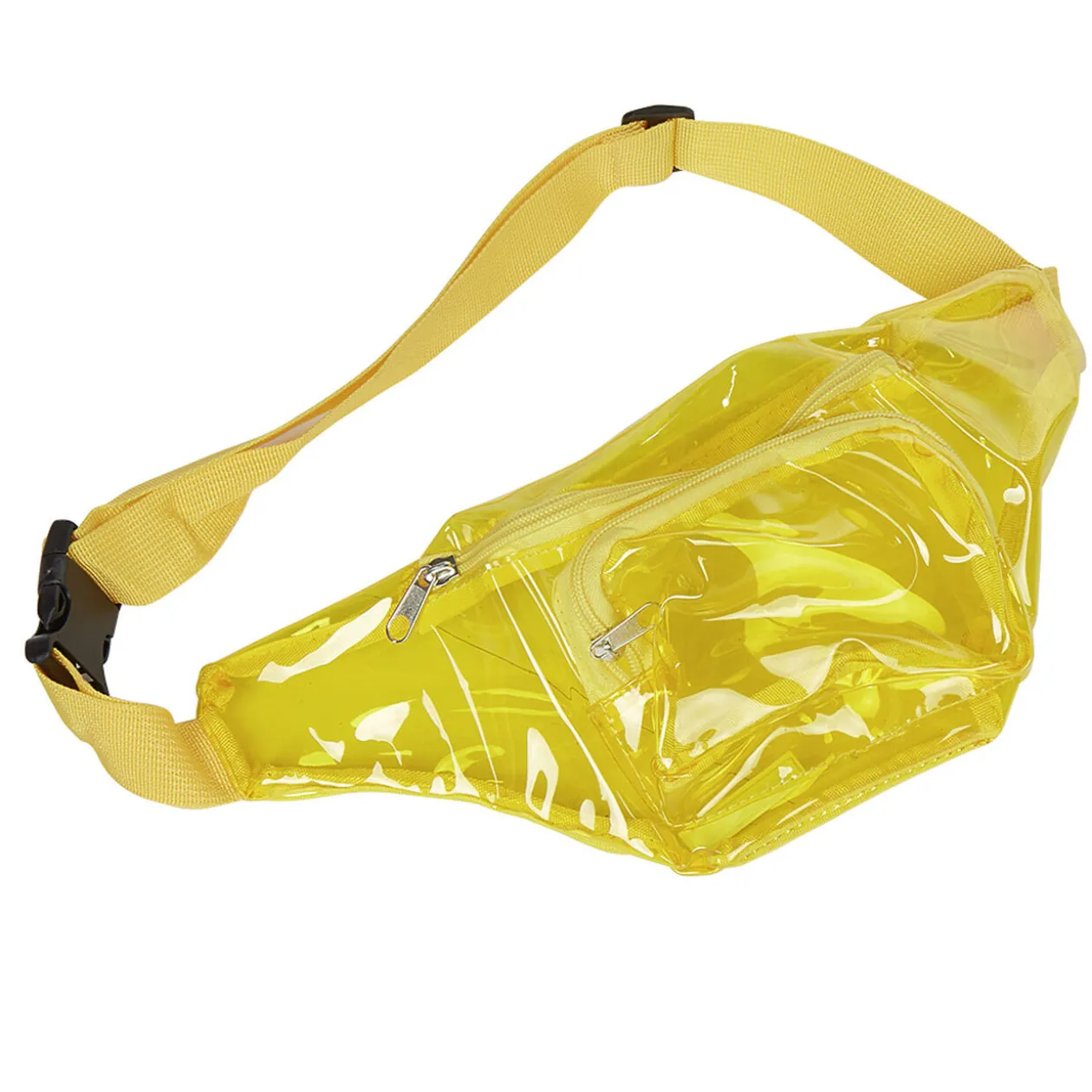 Sac banane jaune transparent en pvc