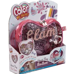 Sac coeur Glam rose à colorier et customiser