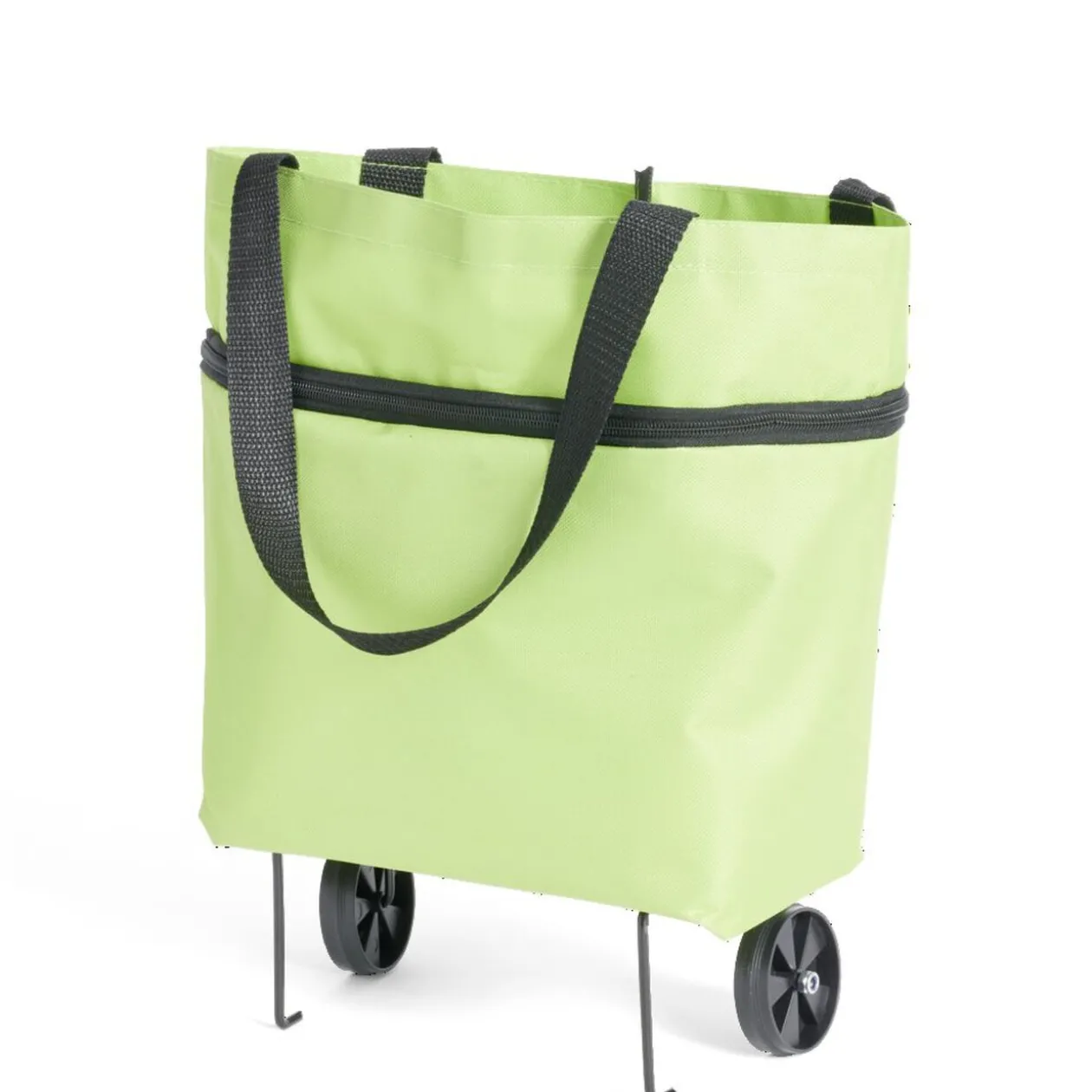 Sac de courses ajustable à roulettes 20L orange ou vert