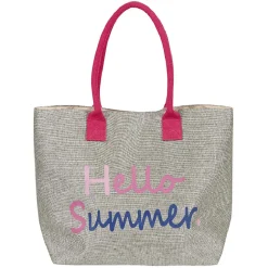 Sac de plage gris et message d'été