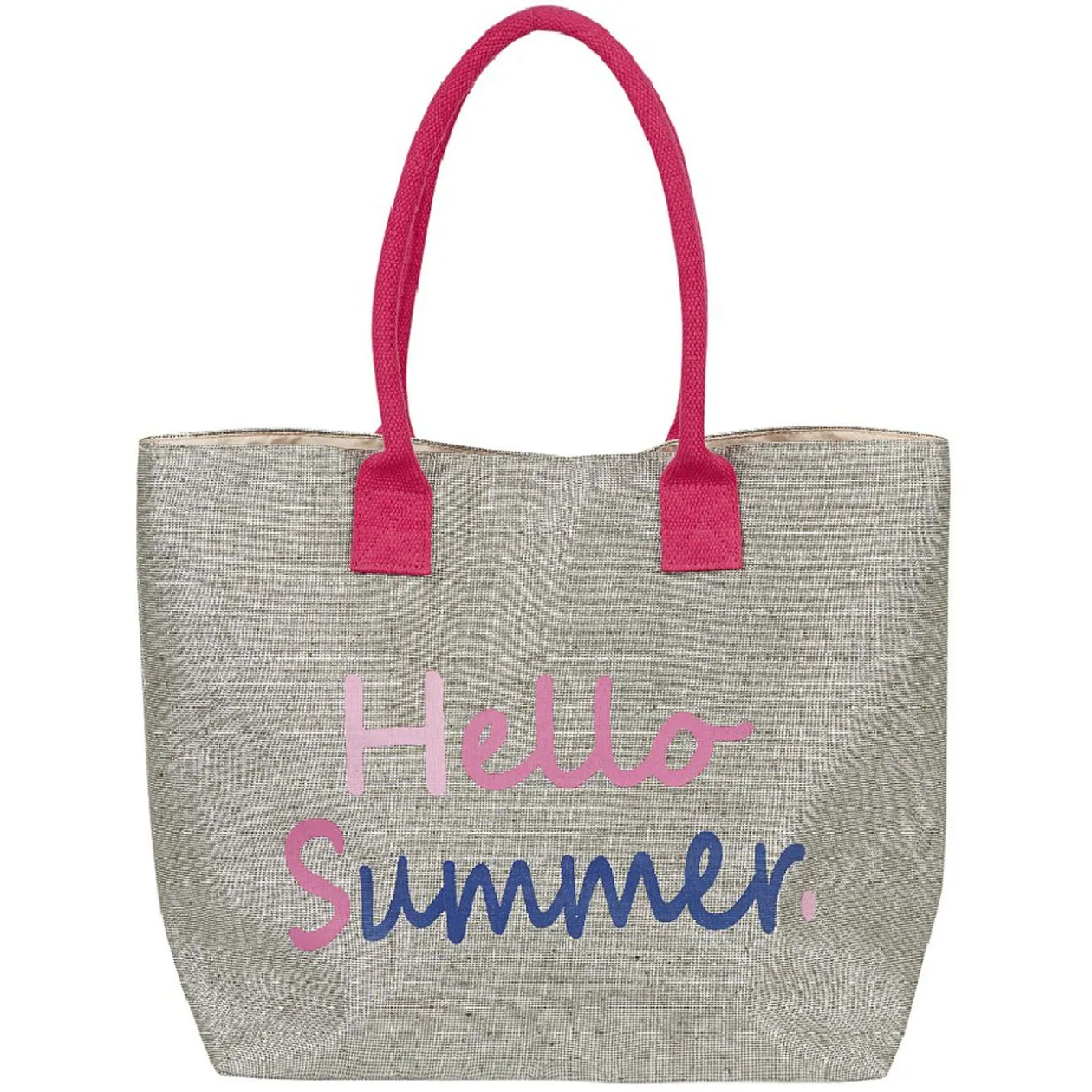 Sac de plage gris et message d'été