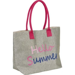 Sac de plage gris et message d'été