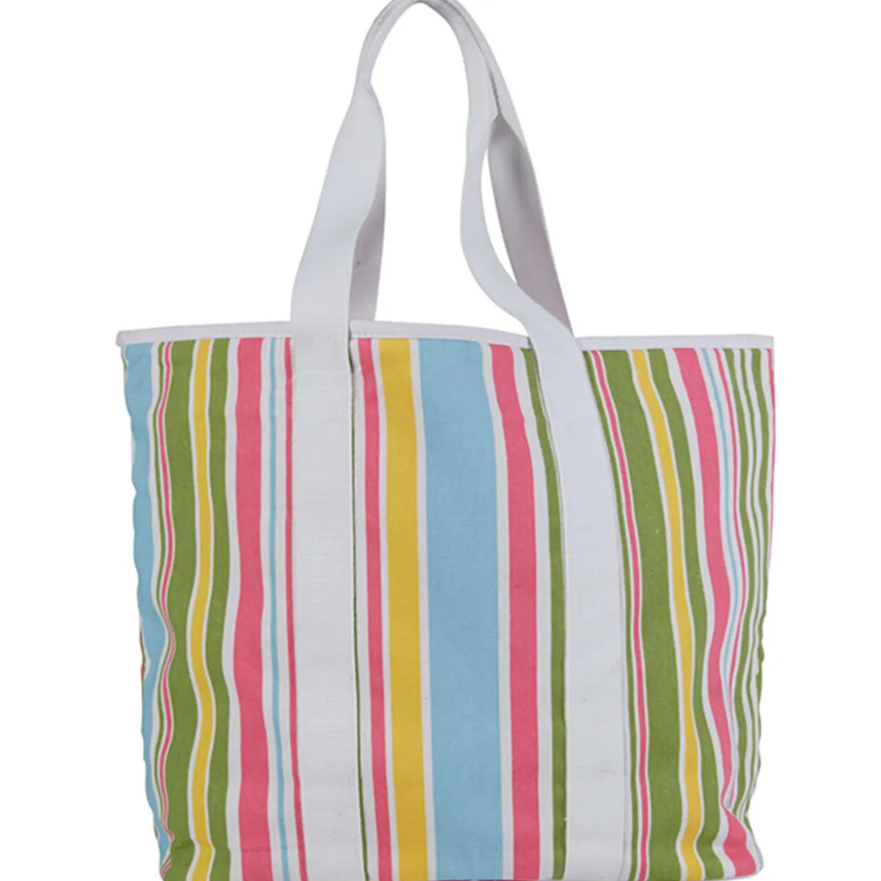 Sac de plage rayé multicolore